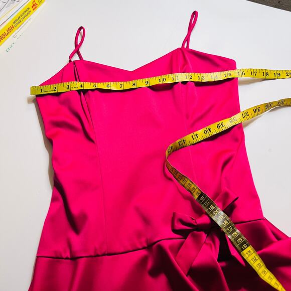 JS Collections Satin Drop Waist Spagetti Strap Midi Dress Size 4 Pink NEW - Picture 5 of 8